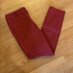 Red polka dot express pants
